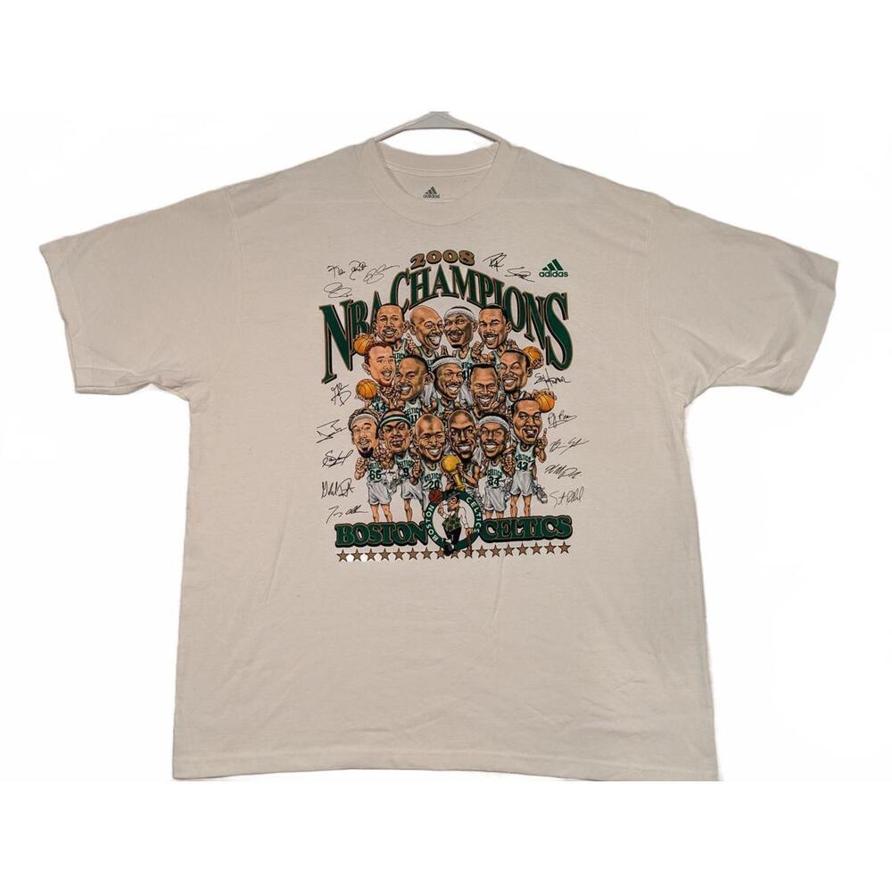Adidas Boston Celtics 2008 NBA Champions Caricature Graphic T-Shirt Mens XL